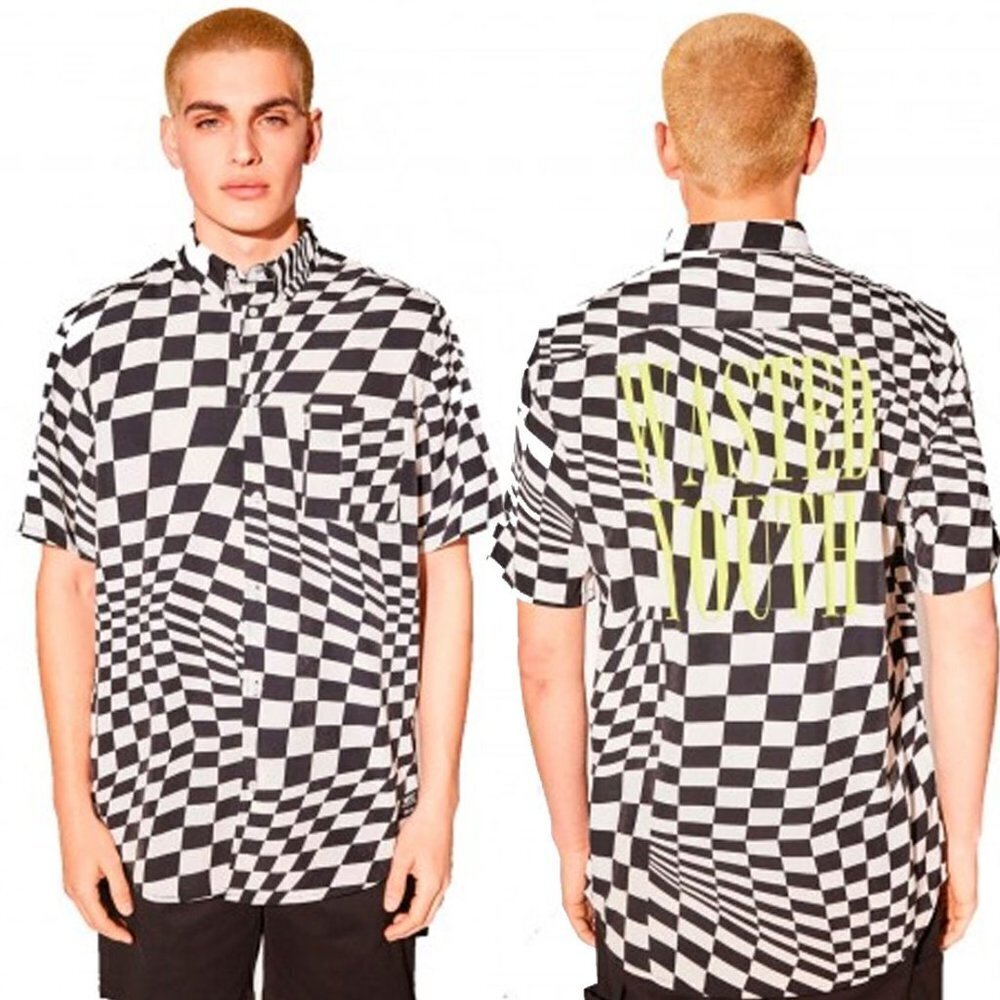 WESC Unisex Button Up Oden WY Warp AOP Shirt - NWT